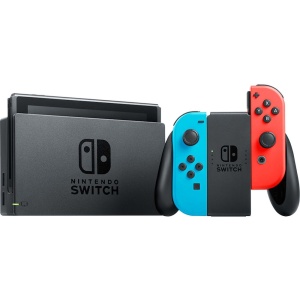 Nintendo Switch Gaming Console with Neon Blue + Neon Red Joy-Con Controllers - 045496883775