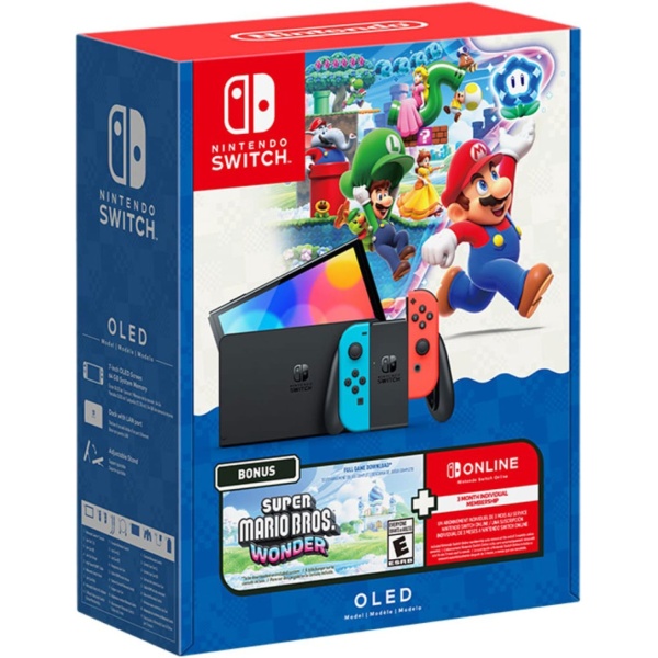 Nintendo Switch OLED Gaming Console with Super Mario Bros. Wonder Bundle - 045496885298